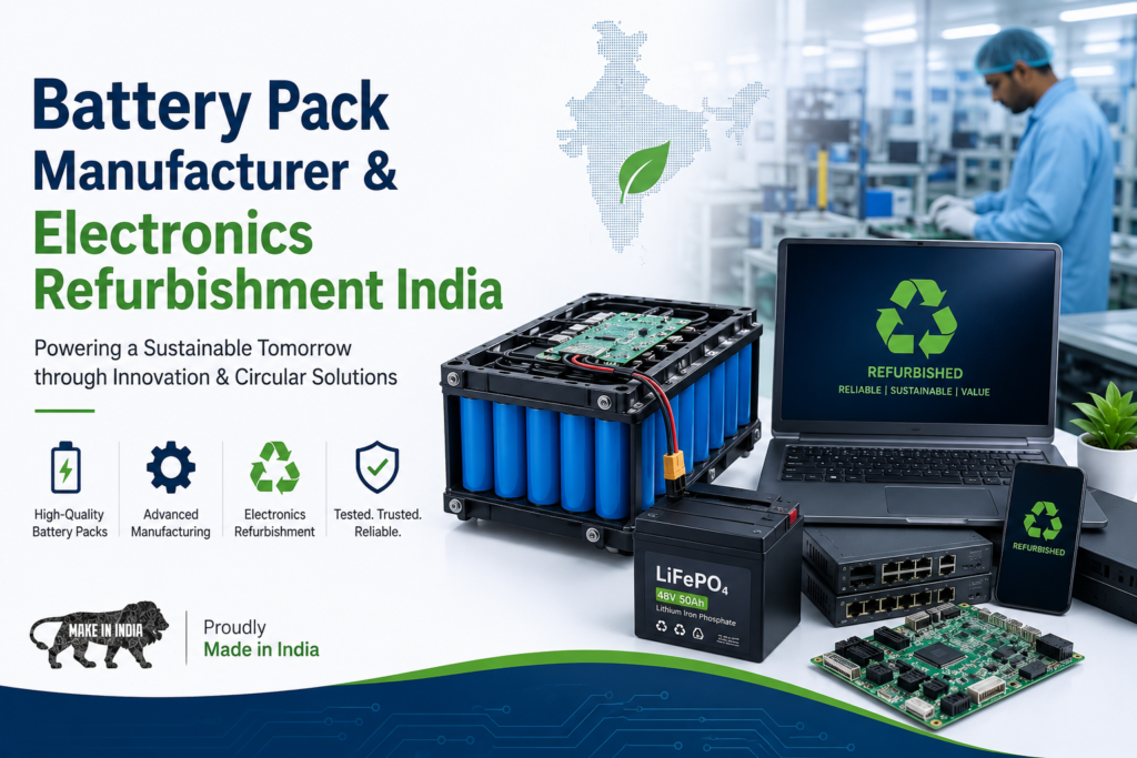 Custom lithium battery pack manufacturing and electronics refurbishment unit in India for EVs and industrial use